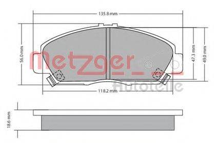 METZGER 1170576 Комплект тормозных колодок, дисковый тормоз