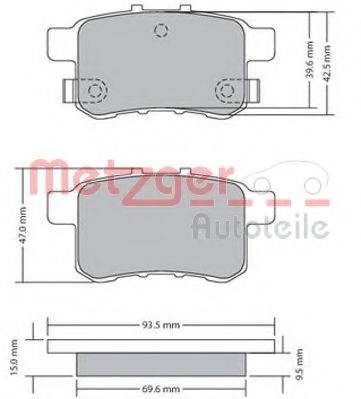 METZGER 1170593 Комплект тормозных колодок, дисковый тормоз