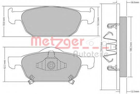 METZGER 1170594 Комплект гальмівних колодок, дискове гальмо