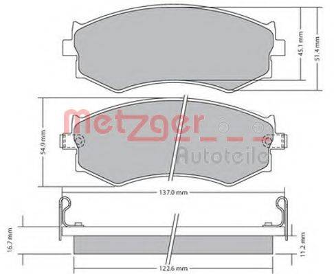 METZGER 1170603 Комплект тормозных колодок, дисковый тормоз