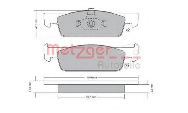 METZGER 1170621 Комплект гальмівних колодок, дискове гальмо