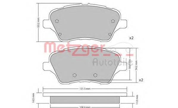 METZGER 1170640 Комплект тормозных колодок, дисковый тормоз