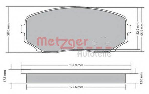 METZGER 1170654 Комплект гальмівних колодок, дискове гальмо
