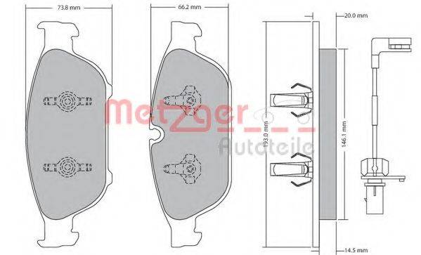 METZGER 1170657 Комплект тормозных колодок, дисковый тормоз