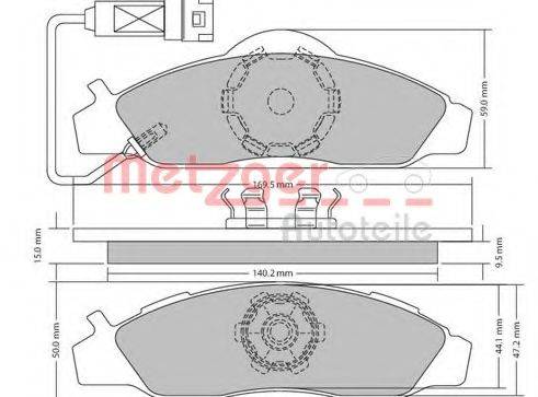 METZGER 1170667 Комплект тормозных колодок, дисковый тормоз