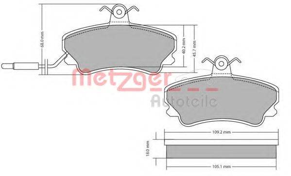 METZGER 1170677 Комплект тормозных колодок, дисковый тормоз