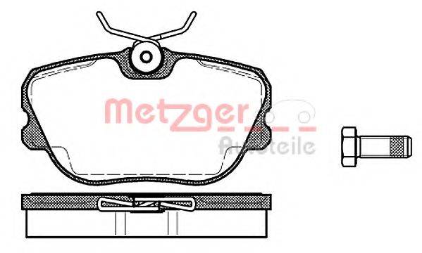 Комплект тормозных колодок, дисковый тормоз METZGER 1170722