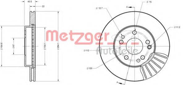 METZGER 6110223 Тормозной диск