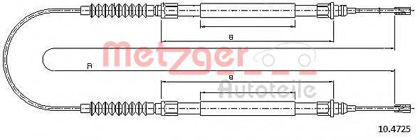 METZGER 104725 Трос, стояночная тормозная система