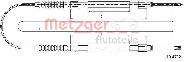 METZGER 104732 Трос, стояночная тормозная система