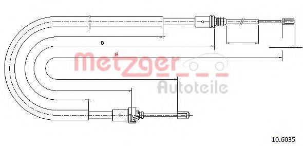 Трос, стояночная тормозная система METZGER 10.6035
