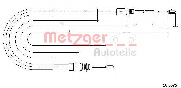 METZGER 106036 Трос, стояночная тормозная система