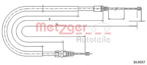 Трос, стоянкова гальмівна система METZGER 10.6037