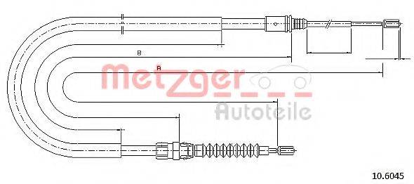 METZGER 106045 Трос, стояночная тормозная система