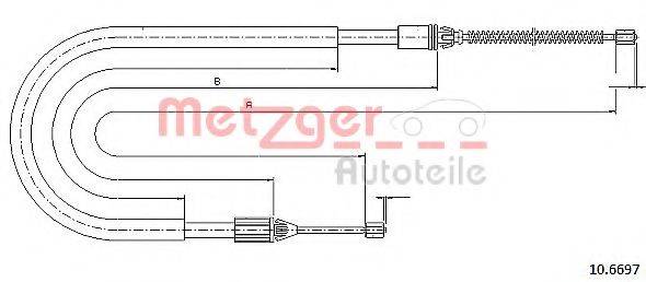 Трос, стояночная тормозная система METZGER 10.6697