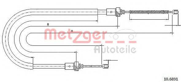 Трос, стояночная тормозная система METZGER 10.6891