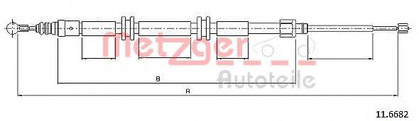 METZGER 116682 Трос, стояночная тормозная система