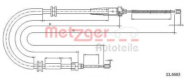 Трос, стояночная тормозная система METZGER 11.6683