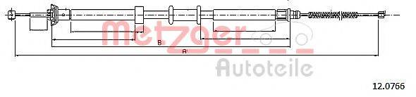Трос, стояночная тормозная система METZGER 12.0766