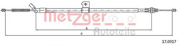 METZGER 170317 Трос, стояночная тормозная система