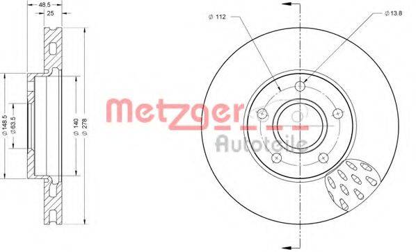 METZGER 6110668 Тормозной диск