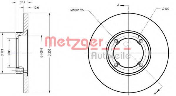 Тормозной диск METZGER 6110713