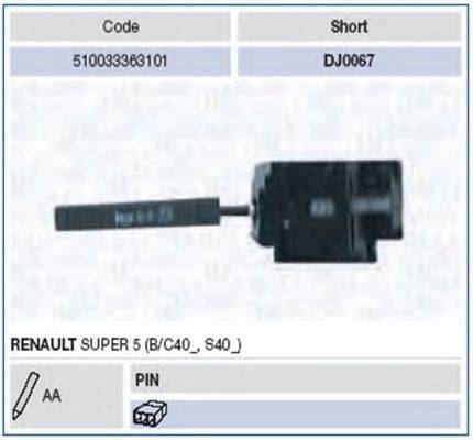 Выключатель на колонке рулевого управления MAGNETI MARELLI 510033363101