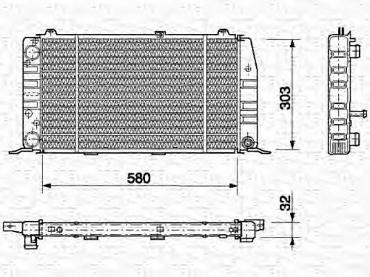 Радиатор, охлаждение двигателя MAGNETI MARELLI 350213401000
