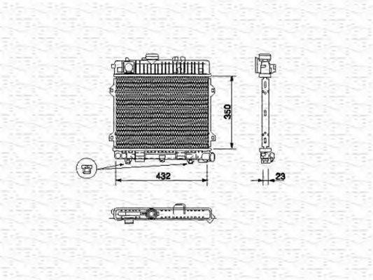 Радиатор, охлаждение двигателя MAGNETI MARELLI 350213441000