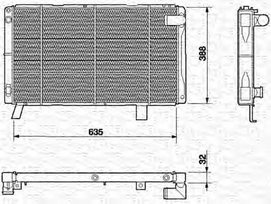 Радиатор, охлаждение двигателя MAGNETI MARELLI 350213601000