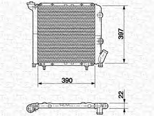 Радиатор, охлаждение двигателя MAGNETI MARELLI 350213615000