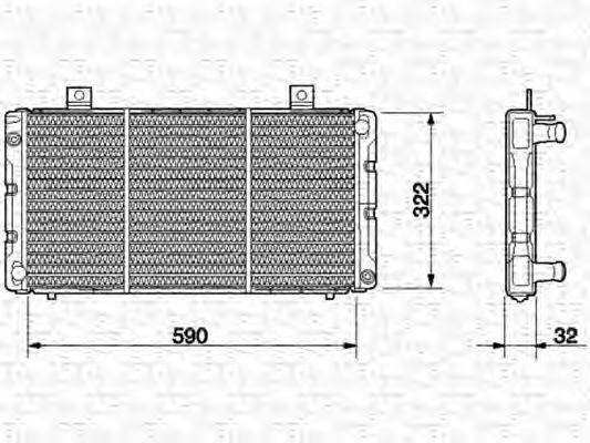 Радиатор, охлаждение двигателя MAGNETI MARELLI 350213629000