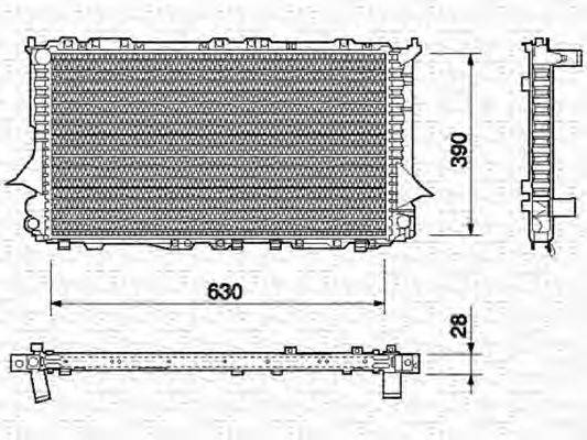 Радиатор, охлаждение двигателя MAGNETI MARELLI 350213689000